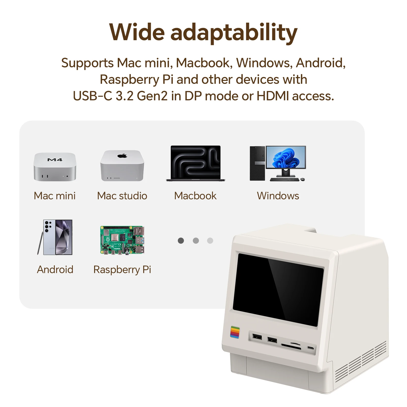 Wokyis M5 10Gbps Mac mini M4 Dock 5inch Full HD IPS Screen USB-C 