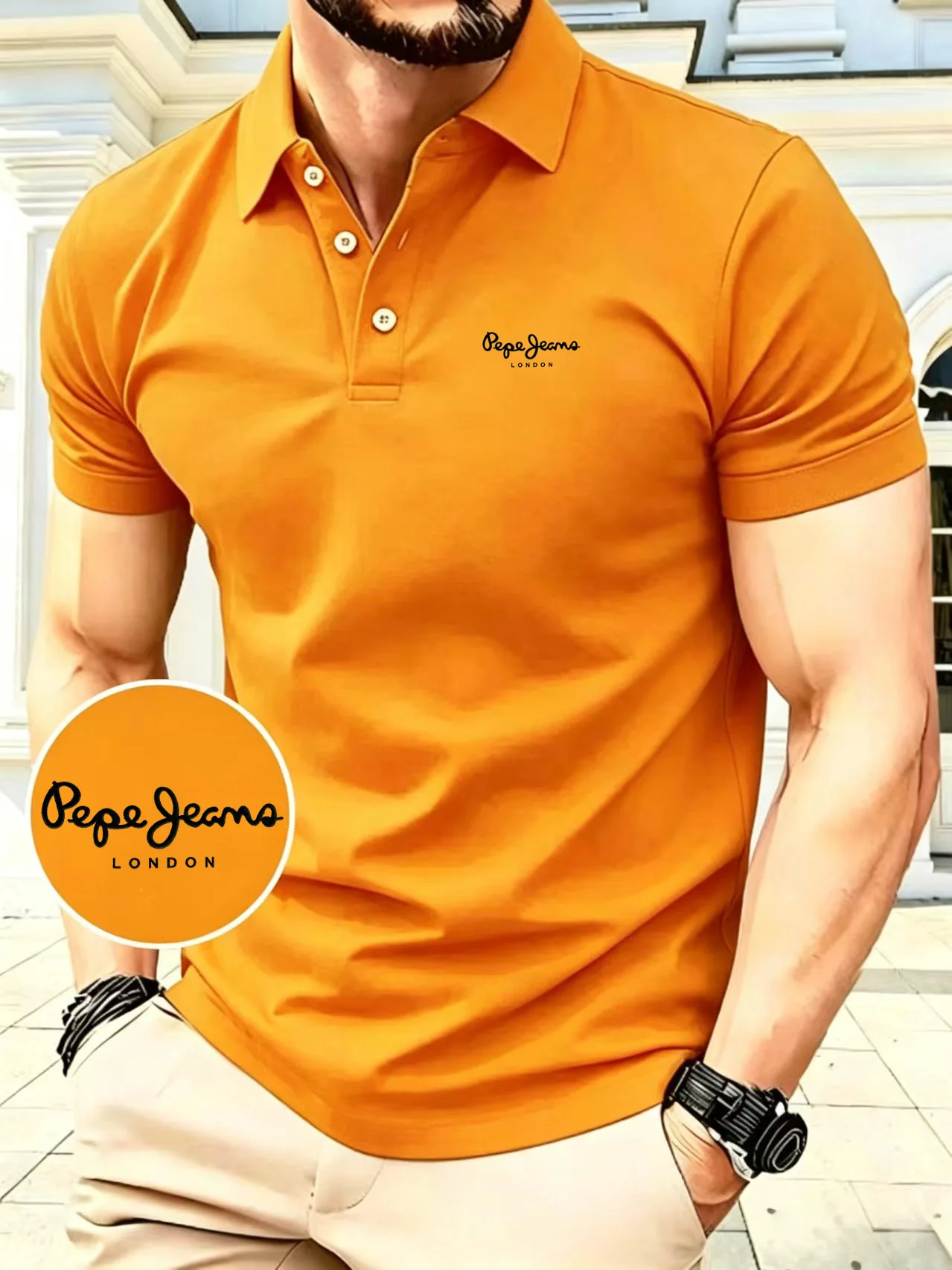 Men's Summer polo shirt comfortable breathable lapel Light Luxury embroidery polo shirt outdoor urban casual T-Shirt top - view 4