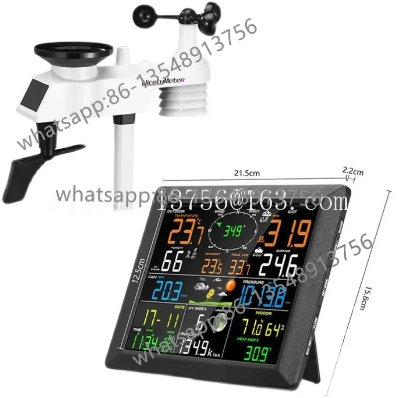 Large screen WiFi solar wireless weather station multi-function temperature and humidity weather instrument factory direct sales