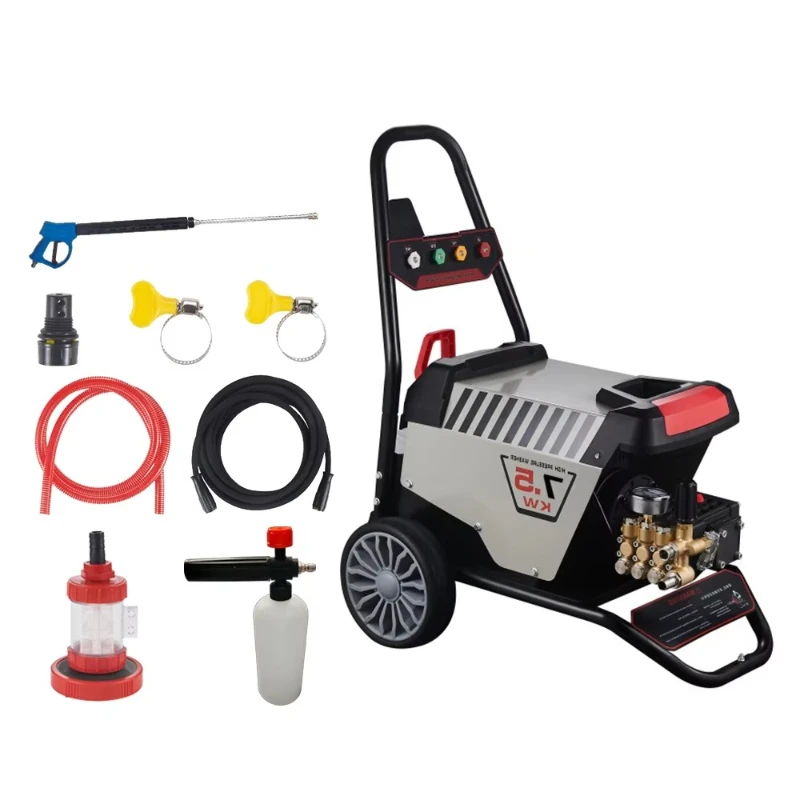 Portable 7500 Watt Electric High Efficiency 250 Bar Heavy Duty Car Wash Machine New High Pressure Cold Water Wash Good Price Kit