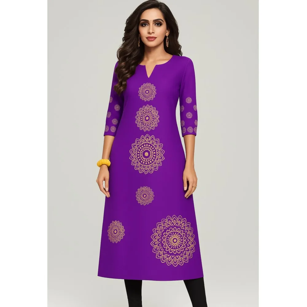 Muzułmańska sukienka Kurt, damska, modna i elegancka, z długim rękawem, o prostym kroju, codzienna, z okrągłym dekoltem, wzorzysta, abaja, luksusowa.