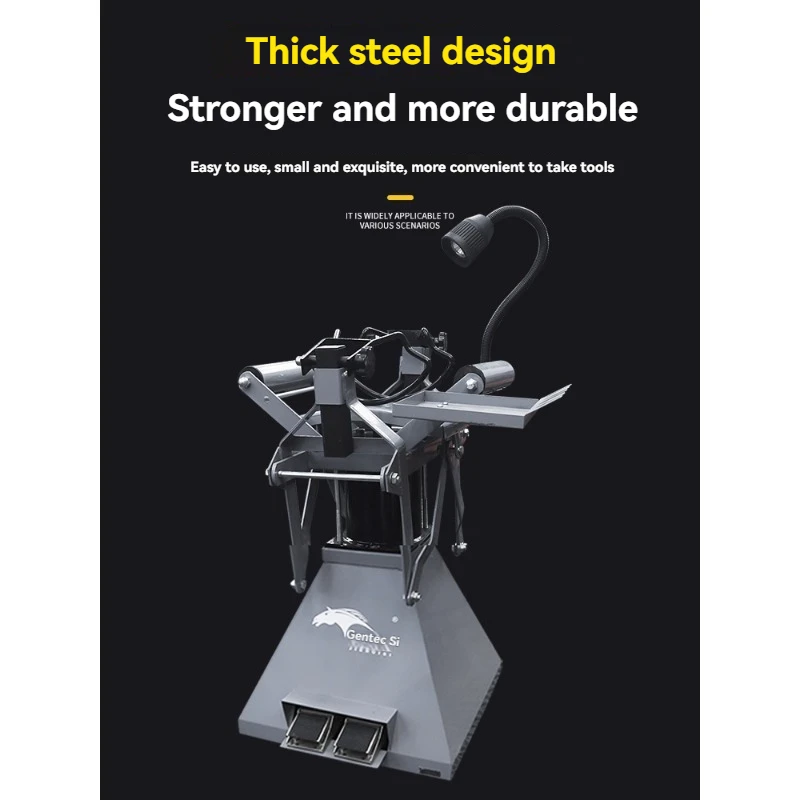 Scraping machine, car tire removal tool, pneumatic tire spreader, manual foot-operated tire repair machine