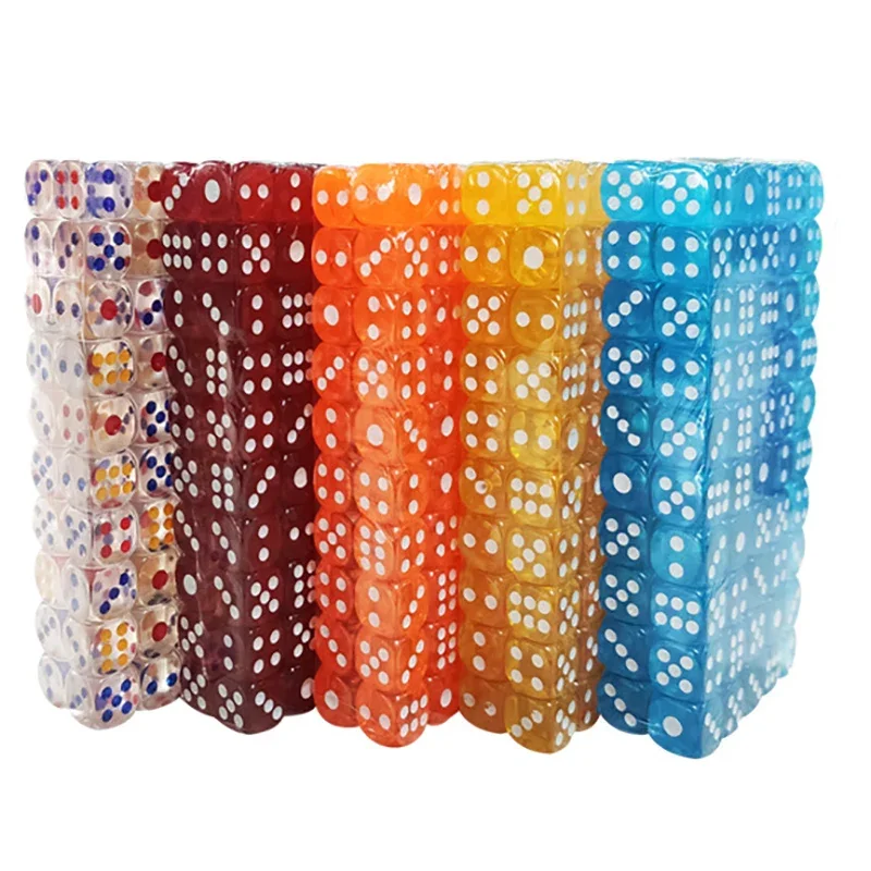 20PCS/Lot Dice Set 12mm Small Size10 Colors  Acrylic 6 Sided Transparent Dice  Club/Party/Family Games