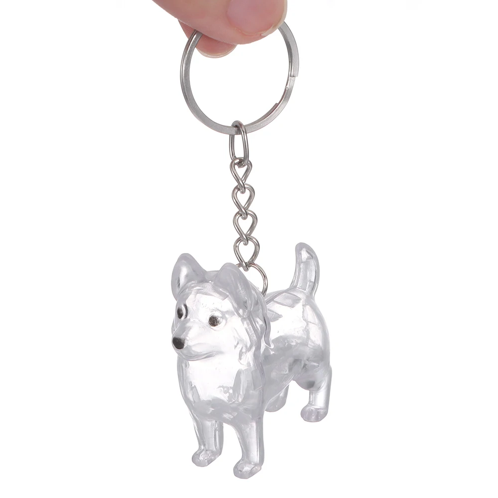 Transparent Dog Fur Storage Pendant Cute DIY Accessories Dog Shape Keychain Fur Storage Capsule Portable Souvenirs Keychain