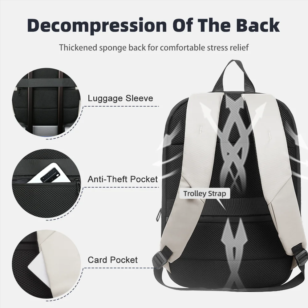 Zaino da viaggio Heroic Knight per uomo Zaino per laptop impermeabile da 17,3 pollici Zaino per laptop sottile espandibile YKK Business Commute Mochila