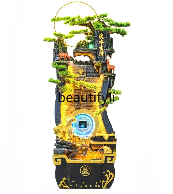 

Rockery, flowing water make money, fountain feng shui wheel lucky floor ornament, alpine circulation water feature humidifier