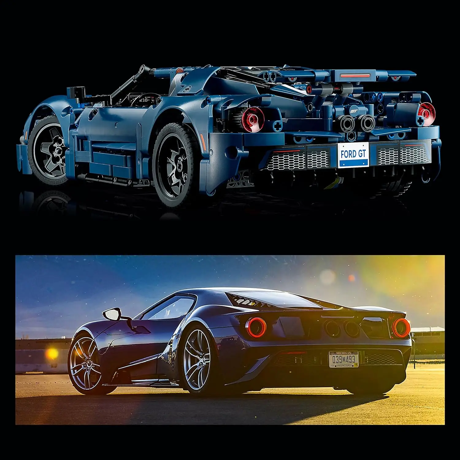 LEGO Technic-42154 2022 Ford GT Creative Building Block Toy Set, Room Decoration