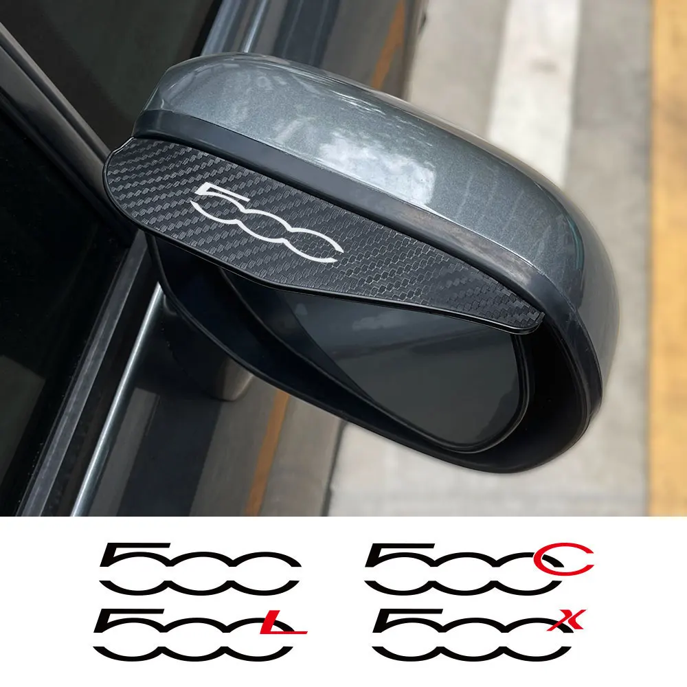 Car Rainproof Rain Sticker Rearview Mirror Rain Eyebrow Shield Cover For Fiat 500 500C 500X 500L Abarth 695 Auto Accessories