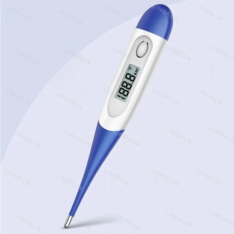 Termómetro para adultos, termómetro oral digital de cabeza suave para fiebre, termómetro básico con lectura rápida de 15 segundos