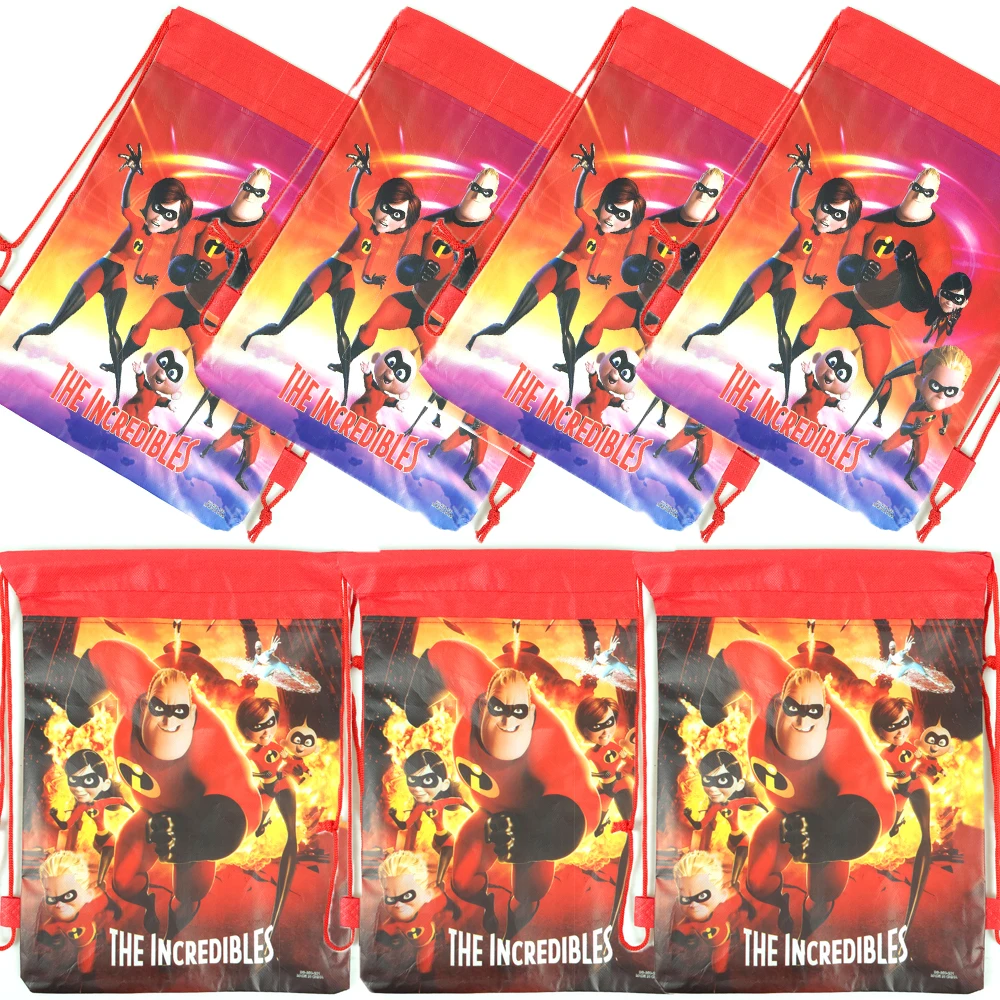 1pcs/lot Incredibles Theme Non-woven Fabrics Mochila Birthday Party Decoration Drawstring Gifts Bags Kids Boys Favors Backpacks