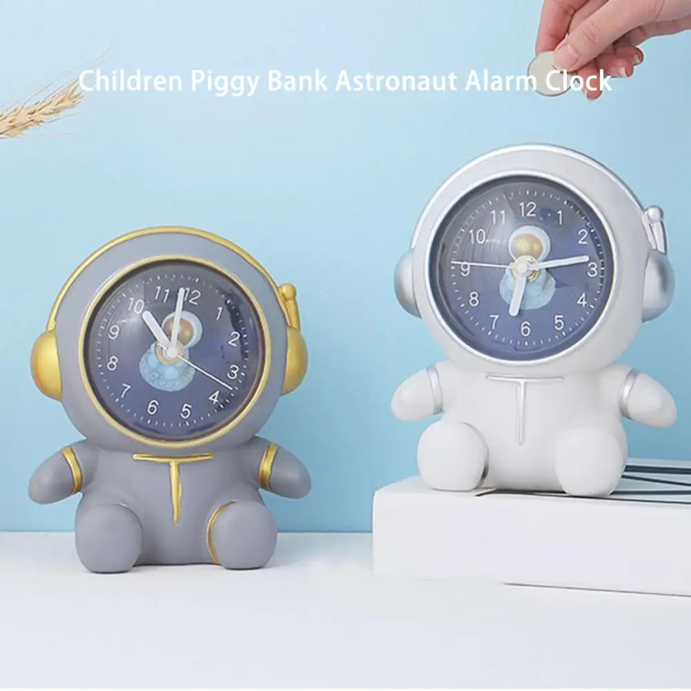 Astronaut Alarm Clock Dual Use Money Bank Astronaut Piggy Bank Money Saving Pot Home Decoration Money Saving Jar