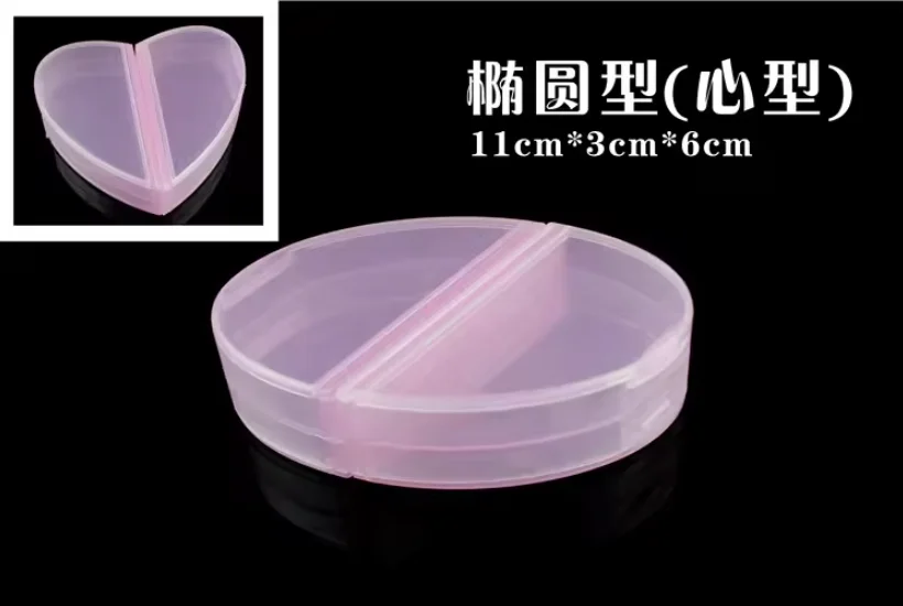 Medical transparent medicine box Plastic portable medicine receipt box Heart-shaped 8 grid with sealed Pill Drug Tablet Case