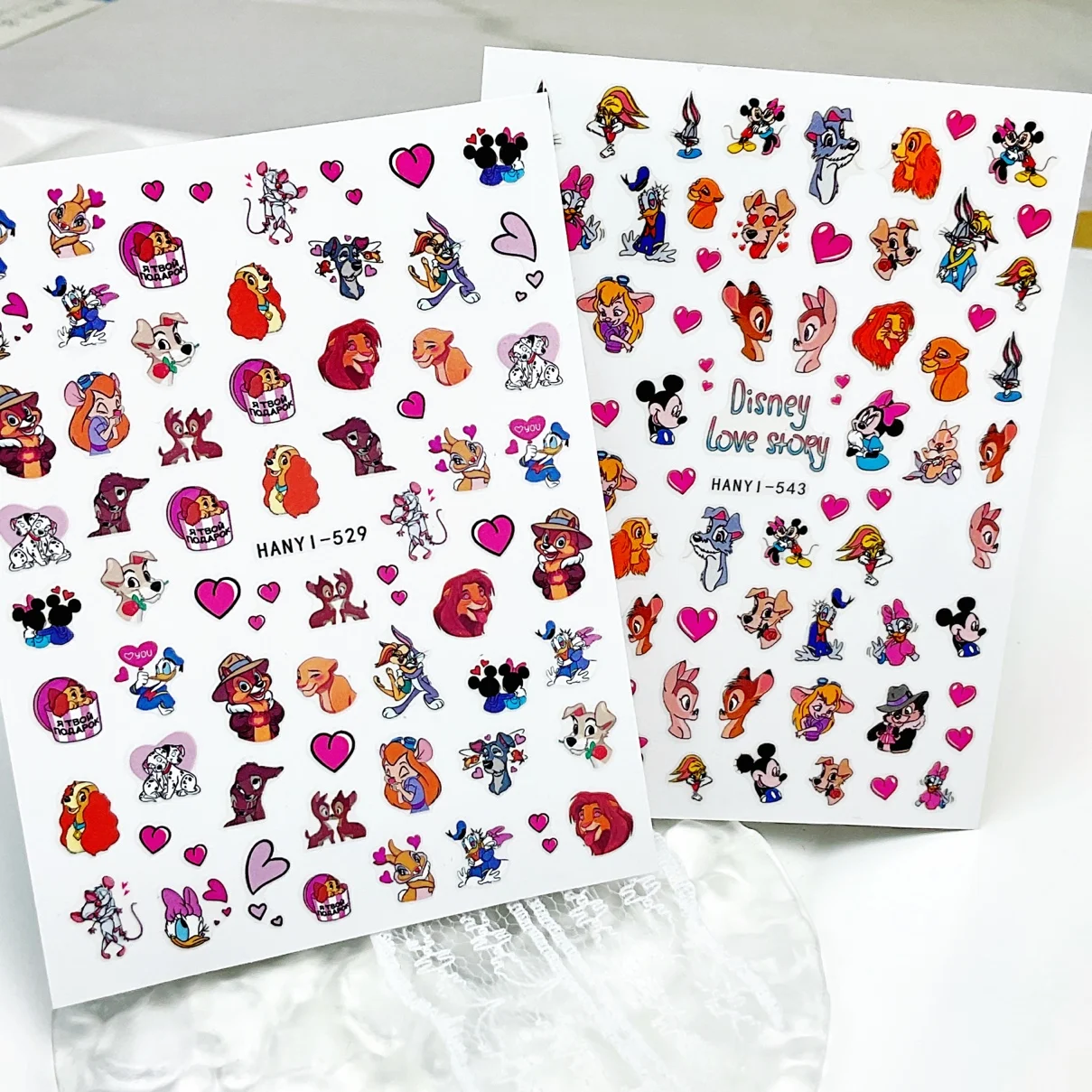 

1 Sheet 2025 Summer Burst Disney Cute Animal Family World Cartoon Nail Sticker Girl DIY Nail Decals Classic IP Nail Sticker