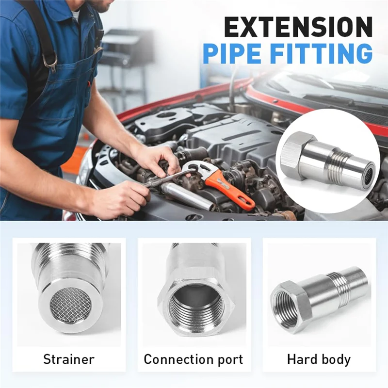 T98C-4PCS Stainless Steel Extension Pipe Fitting 1.8 Inch M18× 1.5 Thread-High-Temperature Resistance,Precision Threads