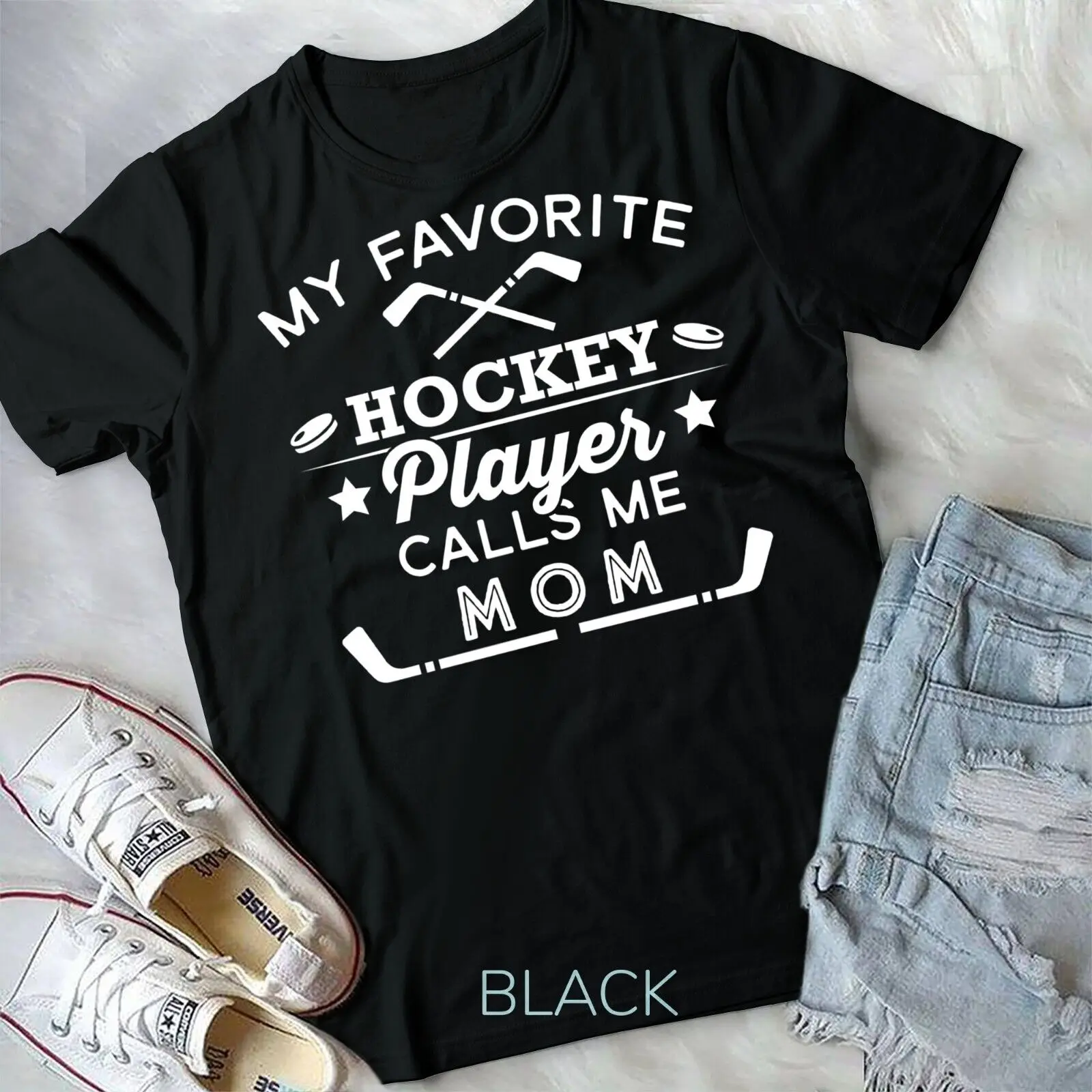 Favorite Ice Hockey Player Gift For Mom Pullover Hoodie Unisex T-shirt