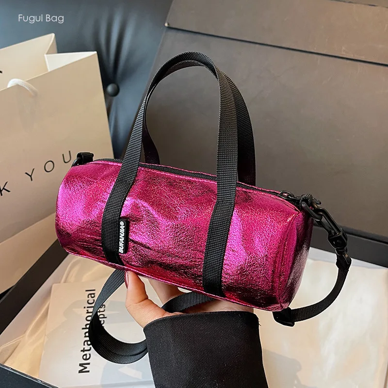 Women's One Shoulder Handbag Crossbody 2024 New Fashionable Large Capacity Retro High Grade Cylindrical Simple Casual Versatile