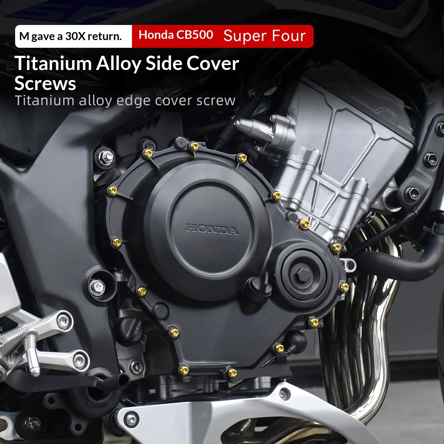 【Premium】For Honda CB500SF Super Four modified engine side covers, titanium alloy screws, titanium bolt accessories