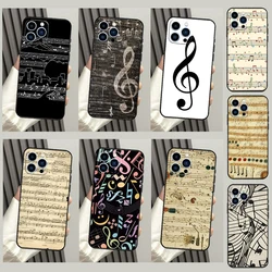 Music Score Musical Notes Case For iPhone 16 15 14 Pro Max 11 Pro Max 12 13 Mini X XR XS Max Plus Phone Cover
