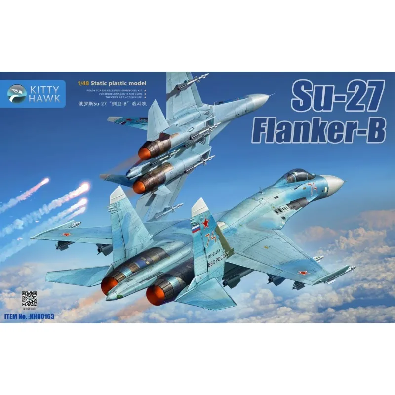 

Kitty Hawk Plastic Assembled Aircraft Model Kit KH80163 Russian Su-27 Side-B Fighter 1/48