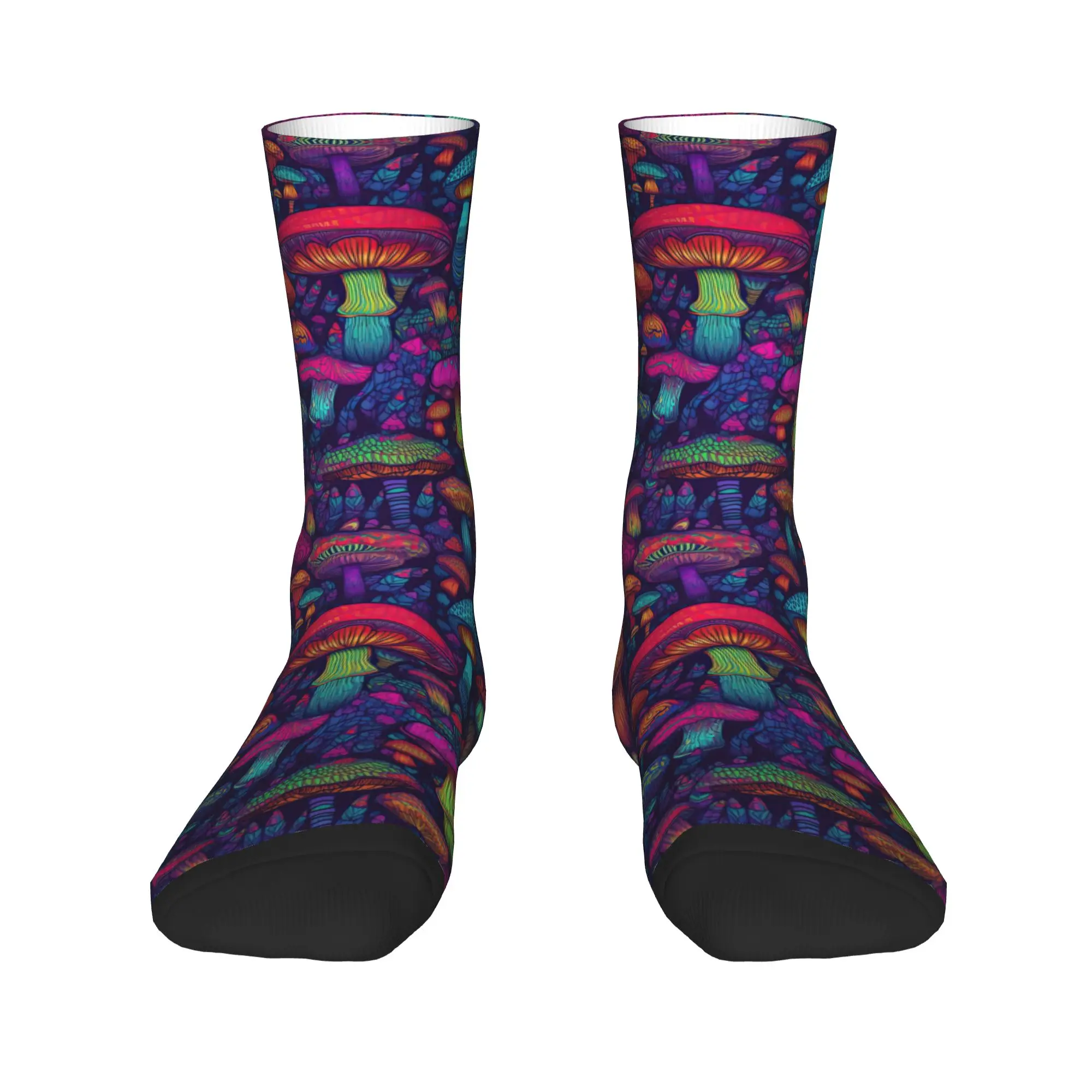 

Psychedelic Magic Mushrooms Trippy Goth Men's Crew Socks Unisex Funny 3D Printed Dress Socks