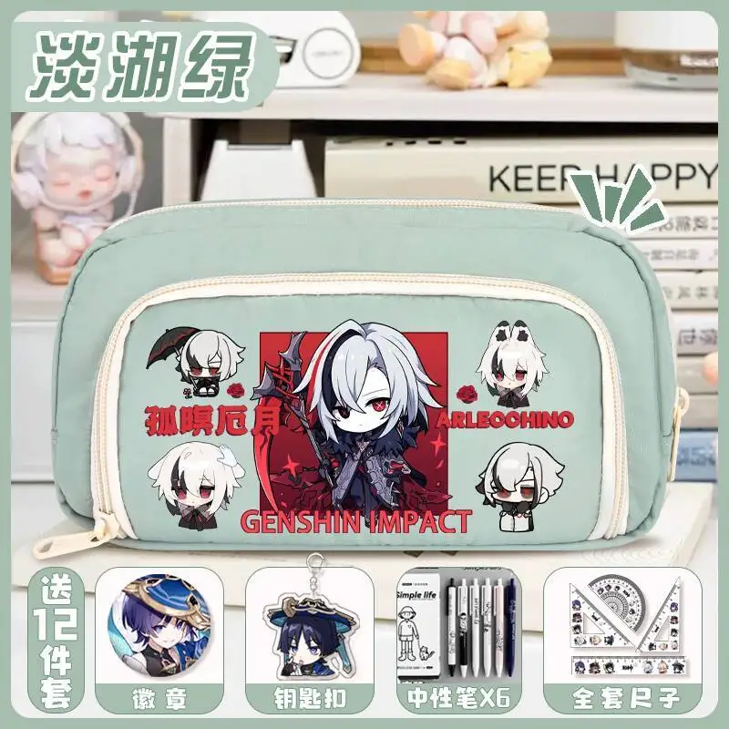 Genshin Impact Pencil Case Large Capacity Narinny Scaramouche Merchandise Junior High Elementary School Boys And Girls Anime