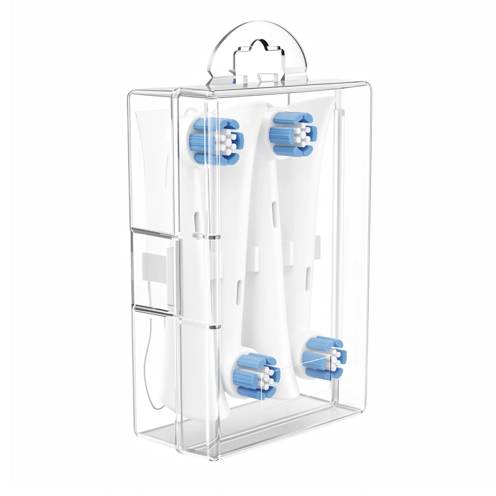 Dustproof Toothbrush Head Storage Box Compatible with Oral B, iO & Philips Sonicare Electric Toothbrush Replacement Brush Heads