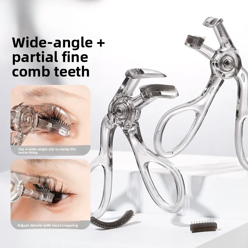 

2 Pcs Set Dual-Type Eyelash Curler with Comb Wide & Partial Clip Options Waterproof Long-Lasting, Natural Curl, Unisex Certified