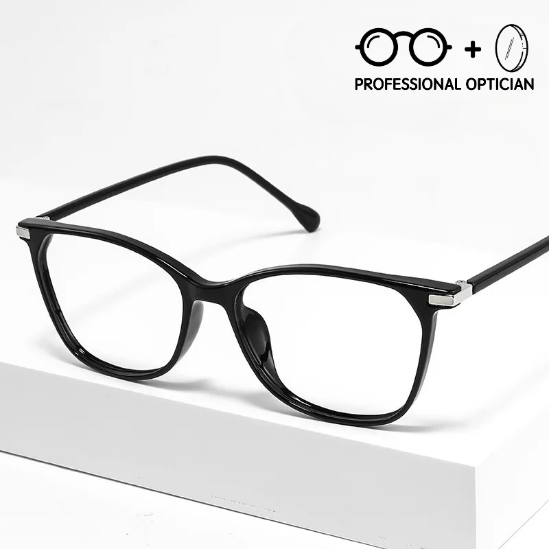 

Fashionable Cat Eye High End Retro Plain Myopia Hyperopia Astigmatism Anti Blue Light Prescription Optical Progresivos Glasses