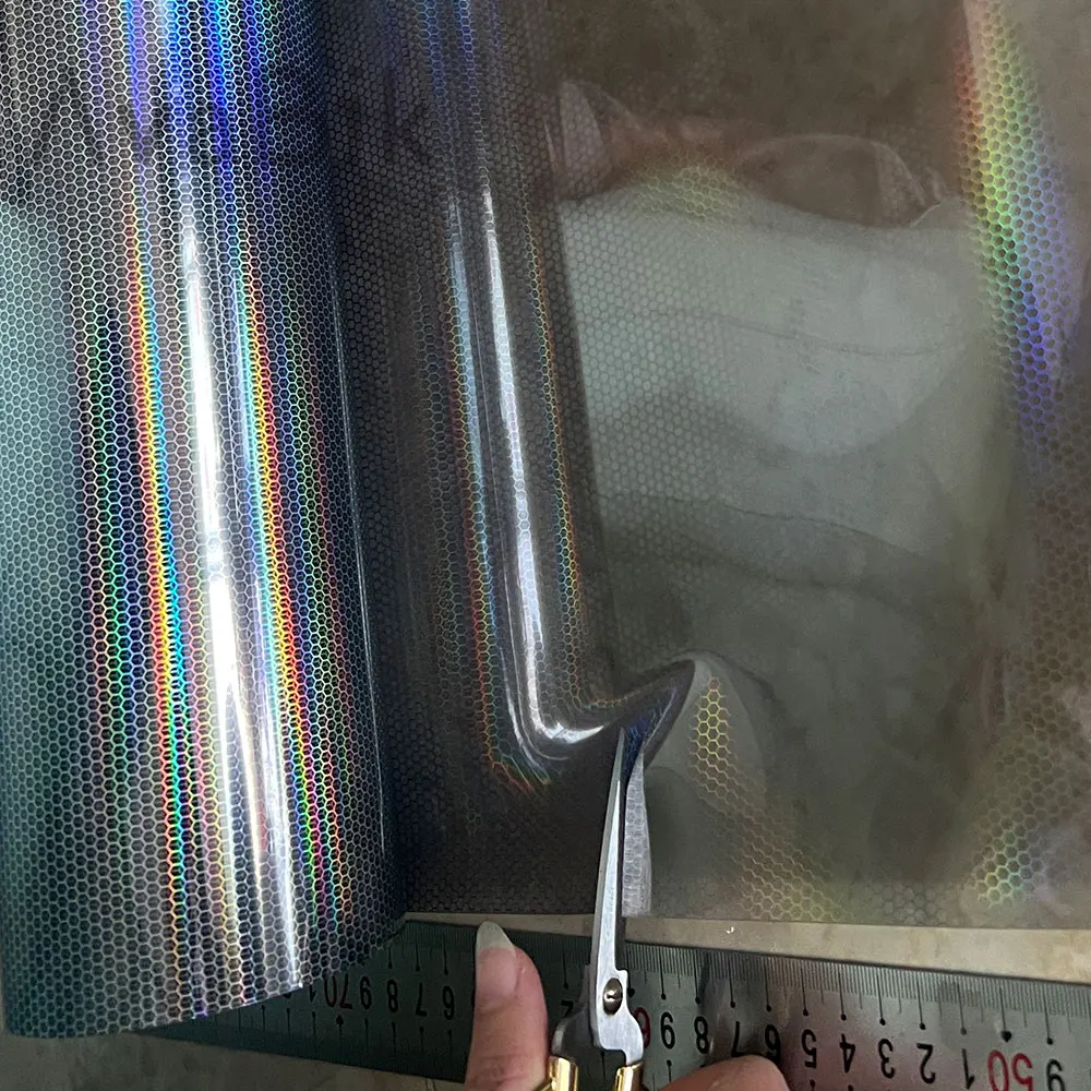 30cm x8m Car Silve Honeycomb Texture Film Tint Vinyl Wrap PVC Hexagon Car Headlight Taillight Sticker Light Film Car Accessories