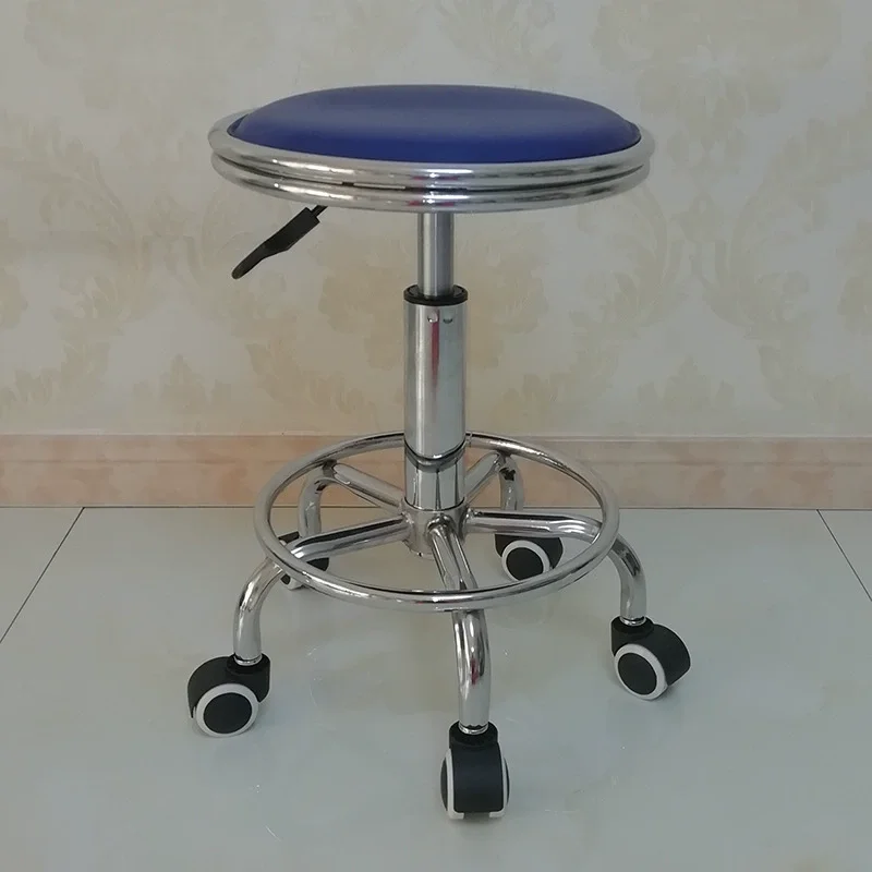 Office Pulley Swivel Stool Chair Double Ring Round Barber Shop & Beauty Salon Seat