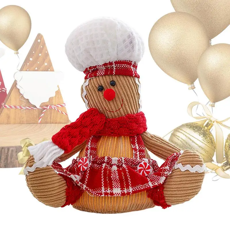 Gingerbread Man Plush Light Up Christmas Gingerbread Man Plush Doll 26cm/10inch Cookie Plush Doll Christmas Plush Toy Festive