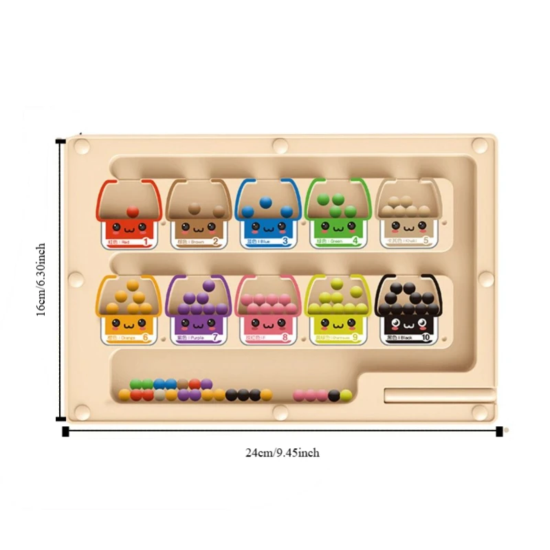 Gioco di posizionamento in legno in legno Magnetico 2 in 1 Giocattoli per addestramento alla concentrazione per bambini Giochi di smistamento dei colori magnetici colorati Montessori