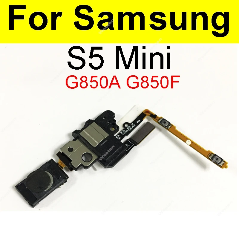 Fone de ouvido alto-falante fone de ouvido áudio jack botão volume cabo flexível para samsung galaxy s5 mini g850a g850f peças reposição