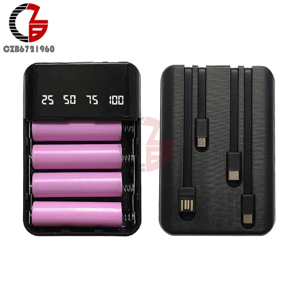 18650/18700/20700/21700 Battery DIY Power Bank Case Charge Storage Box Shell USB/Micro/TYPE-c Quick Charge For Smart Phones 5V