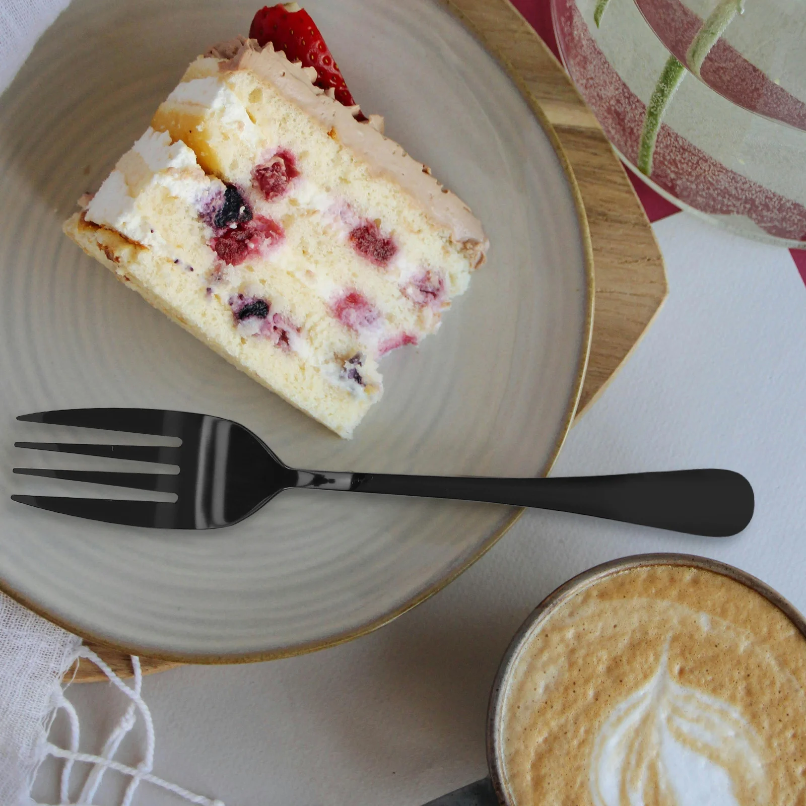 

1 Set Stainless Steel Utensil Set Ergonomic Handle Portable Serving Tools For Home Restaurant Party Buffet Reusable Kitchen