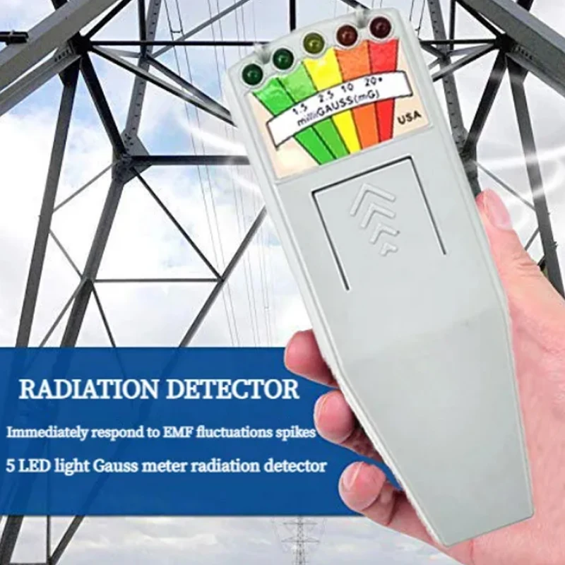 K2 Electromagnetic Field Radiation Tester EMF Reader Electromagnetic Detector Magnetic Field Meter 5 LED Indicator Gauss Meter