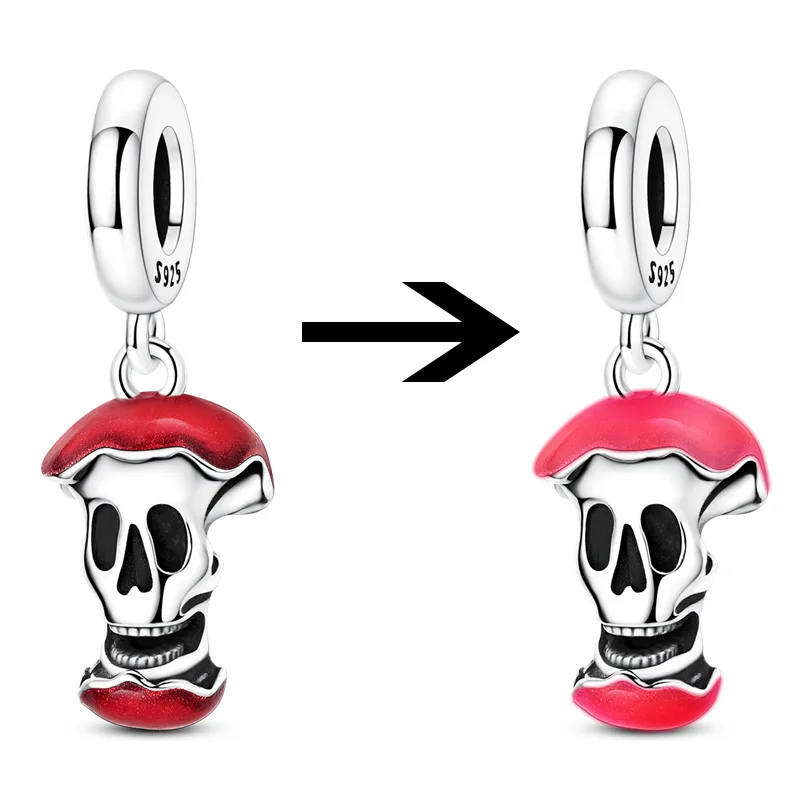 

925 Sterling Silver Charms Bead Apple Skull Dangle Fit Original Bracelet DIY Women Jewelry