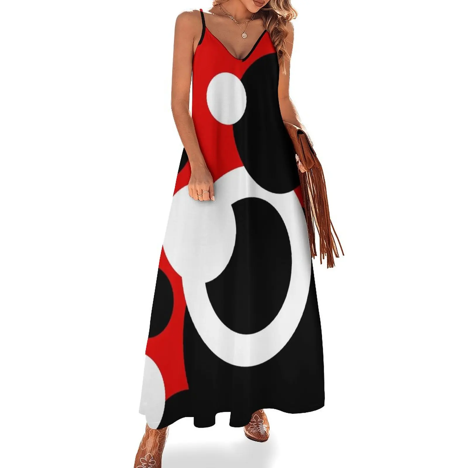 

60's Op Art Circles Sleeveless Long Dress summer dress woman 2025 dresses for womens summer dresses womens 2025 Dress