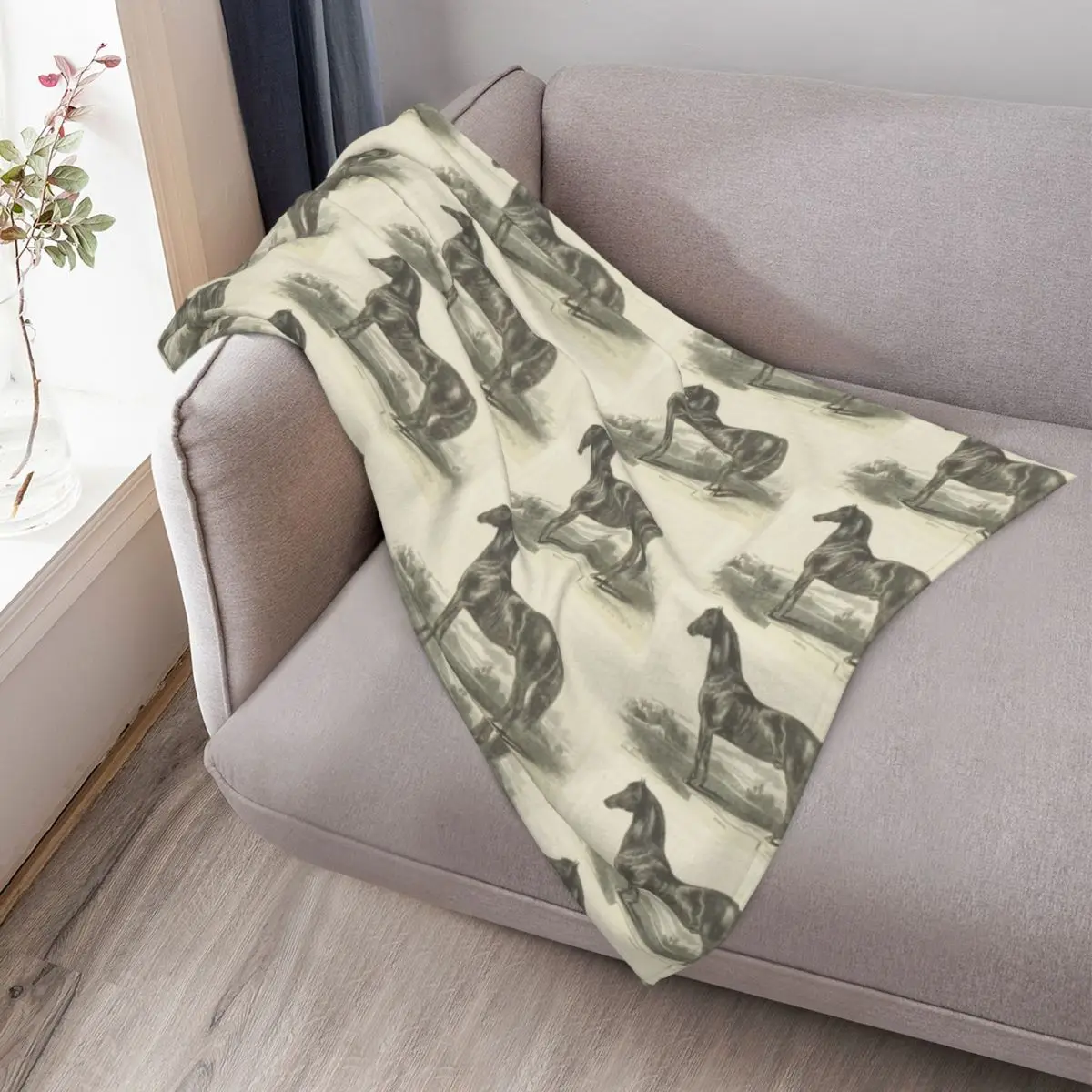 خمر مورغان الحصان النقش رمي بطانية العلامة التجارية الفاخرة مصمم متعدد الأغراض المصممين البطانيات