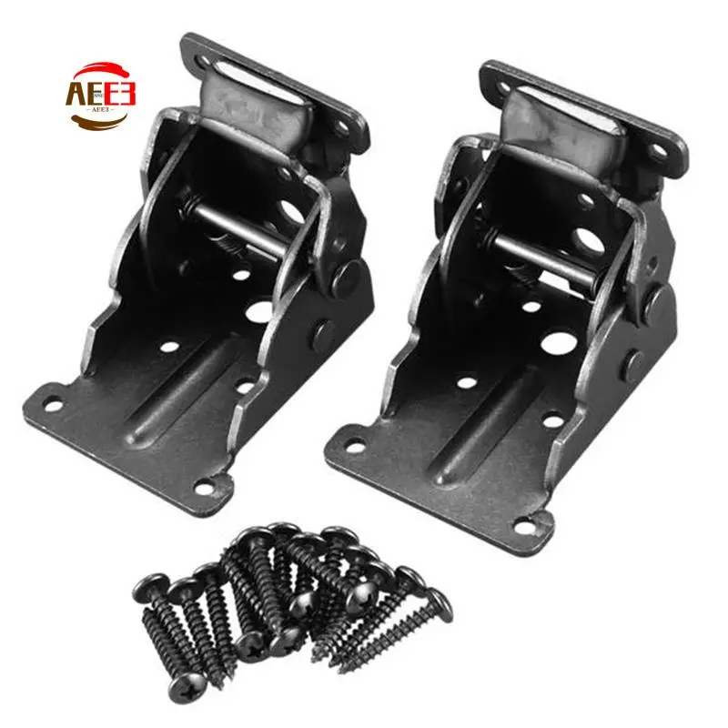 AEE3-2Pack Folding Brackets Lock Extension Support Bracket With Screws For Table Bed Leg Feet