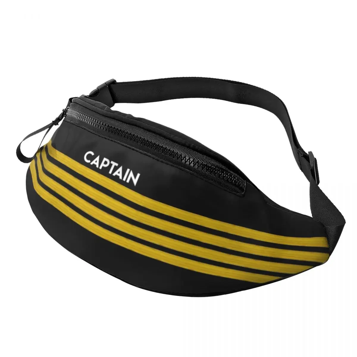 Captain Stripes Epaulettes Fanny Bag Customized Aviation Airplane Pilot Crossbody Waist Pack Women Men Running Phone Money Pouch