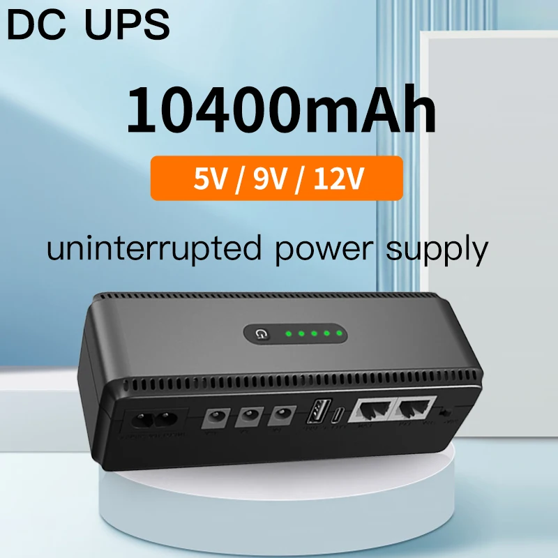 10400mAh UPS إمدادات الطاقة غير المنقطعة POE 18 واط بطارية احتياطية 5 فولت 9 فولت 12 فولت الناتج راوتر مودم واي فاي التبديل كاميرا الطاقة المحمولة