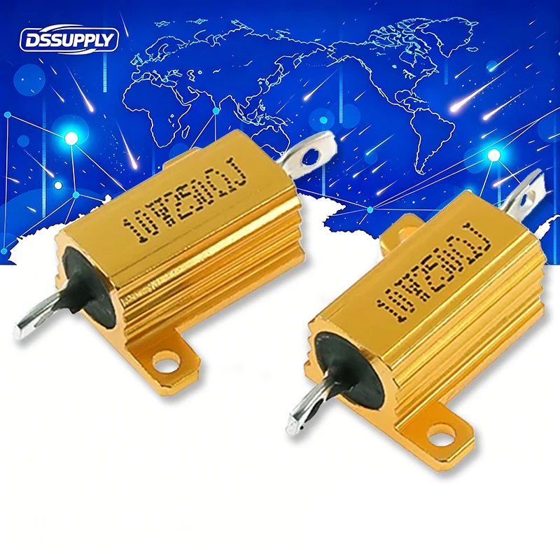 10W 25W Aluminum Power Metal Shell Case RX24 Wirewound Resistor 1Ω ~ 10K 1 2 3 5 6 8 10 20 100 150 1K 10K Ohm