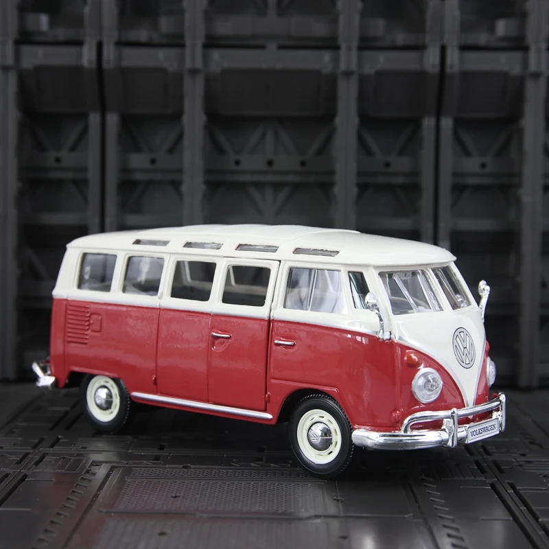 Maisto 1:25, Modelo de Coche de Aleación Volkswagen Van Samba, Autobús Retro, Decoración Estática de Colección, Detalles Enriquecidos, Mano de Obra Fina