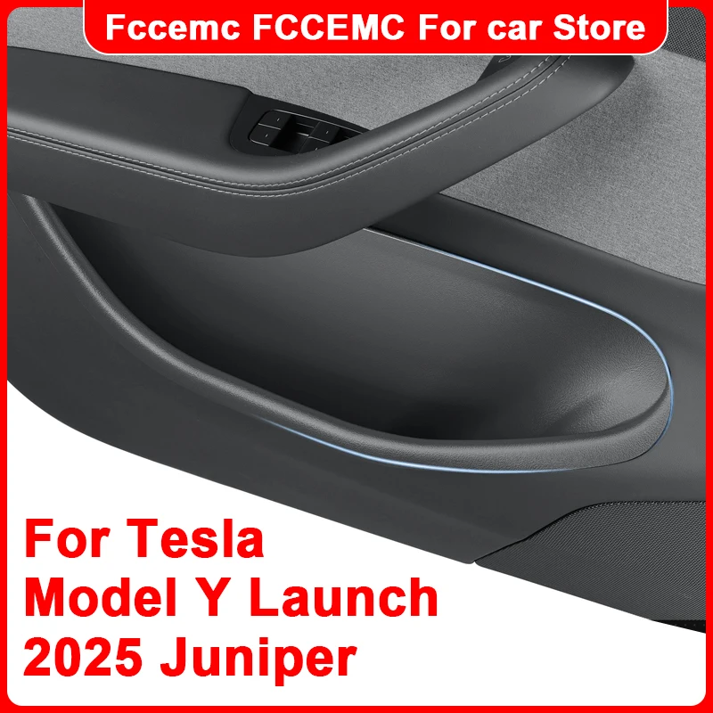 

Ящик для хранения дверных ручек из ТПЭ для Tesla Model Y Launch 2025 Juniper, автомобильный держатель для передней и задней двери, аксессуары, лоток-органайзер