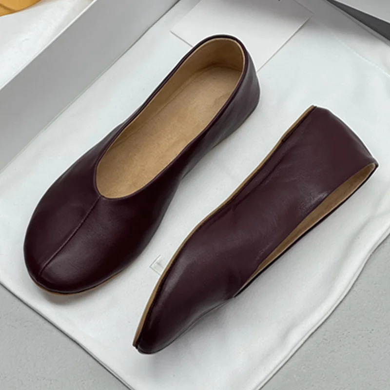 

Maxdutti French Lazy Retro Grandma Ballet Flat Shoes Women Fashion Ladies Round Toe Minimalist Slip-on Loafers Soft Shoes Girls