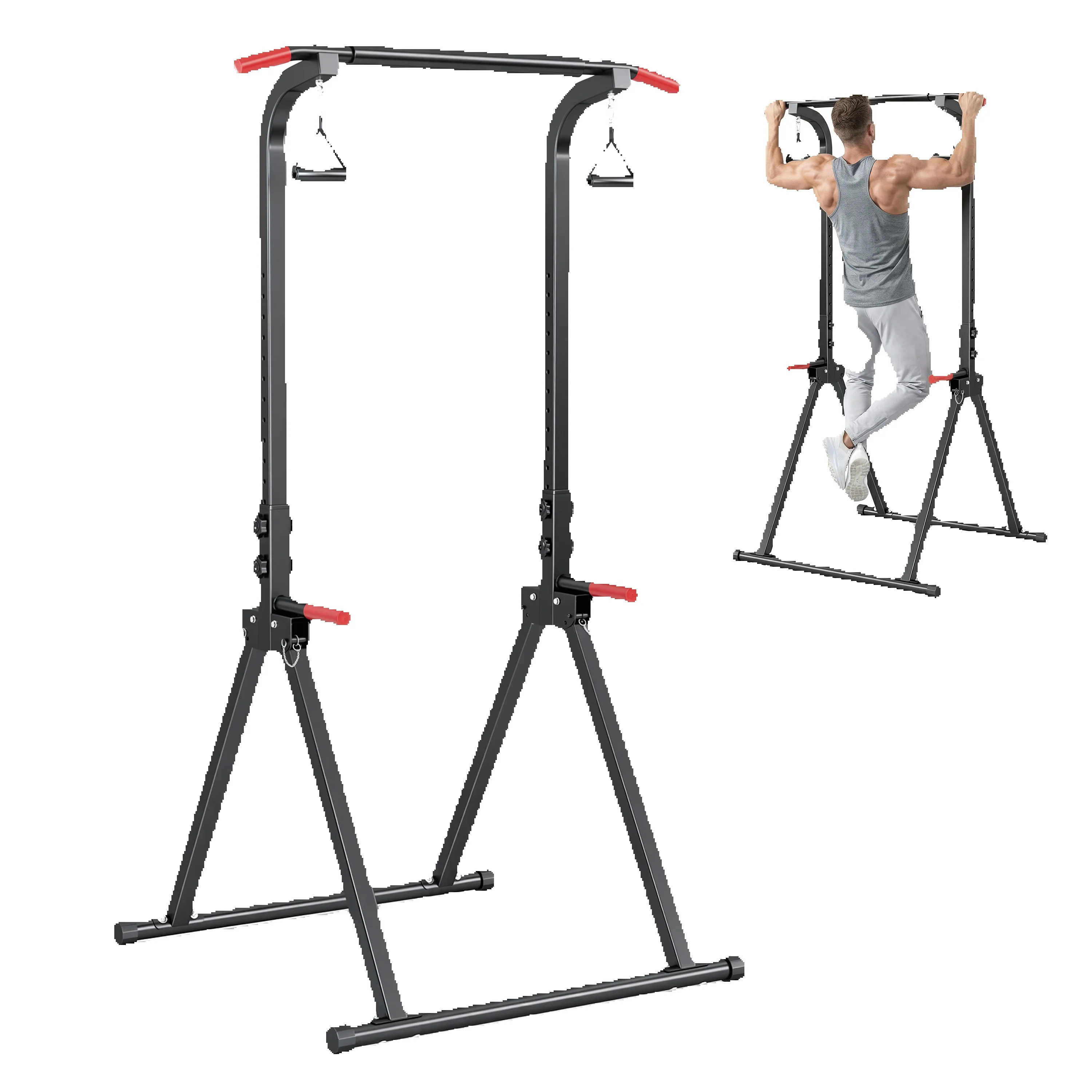 200kg verstelbare pull-up bar, multifunctioneel opklapbaar fitnessstation met weerstandsbanden voor pull-ups en krachttraining