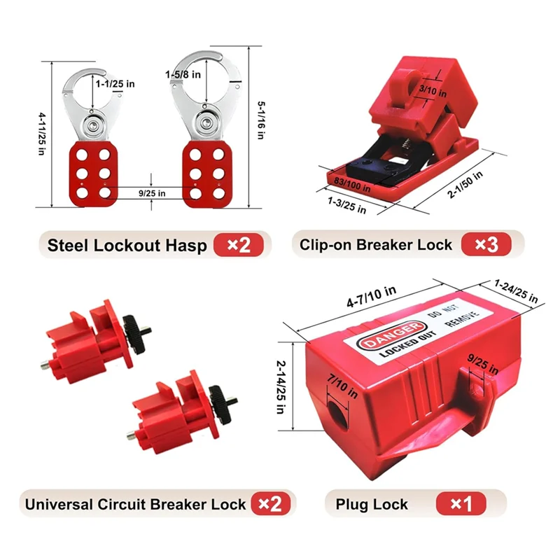T24C 35Pc Lotokit, Kit Listrik Tagout Pengunci Portabel untuk Perangkat Pengunci Industri, Kit Gembok Profesional