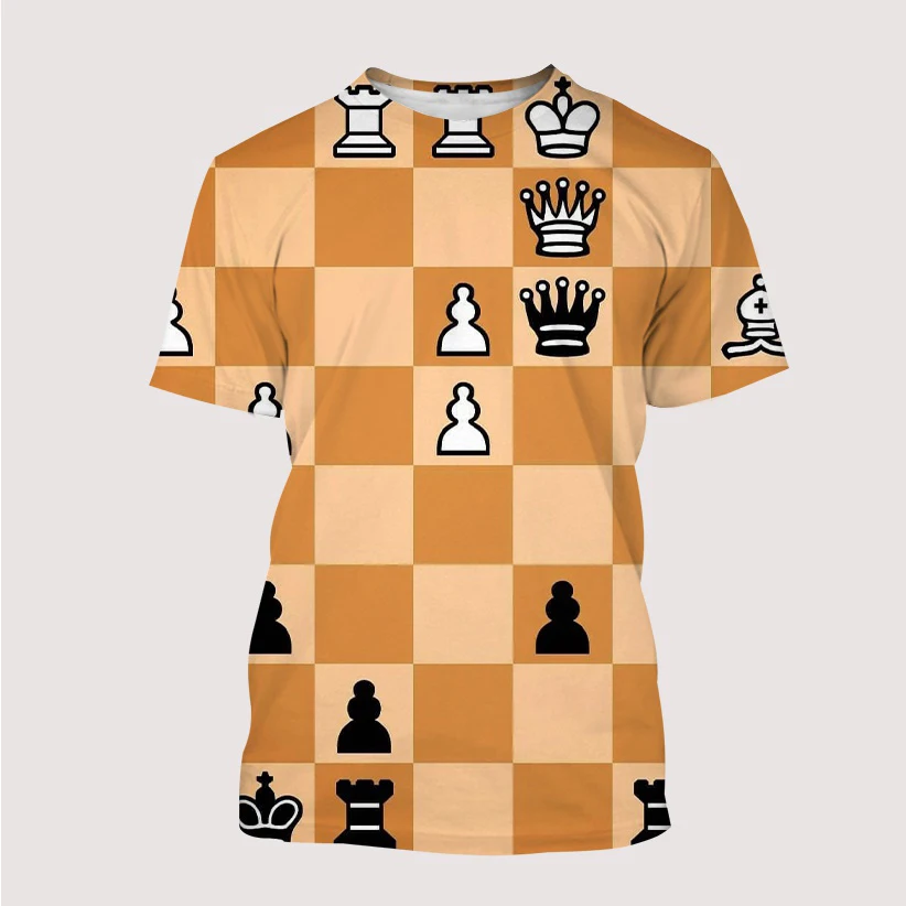 T-Shirt Chess 3D Printed Men And Women Casual Breathable Quick Dry Streetwear Oversized O Collar Short Sleeve Fashion Clothing