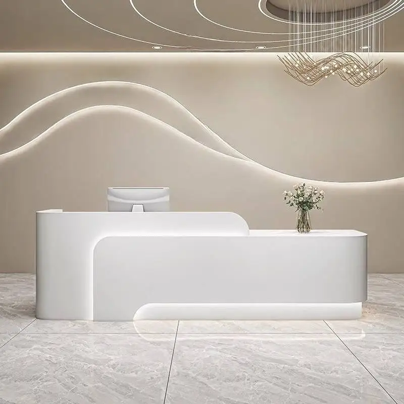 Boutique Checkout Reception Desks Black Design Corner Drawers Reception Desks Classic Luxury Mostrador Recepcion Furniture